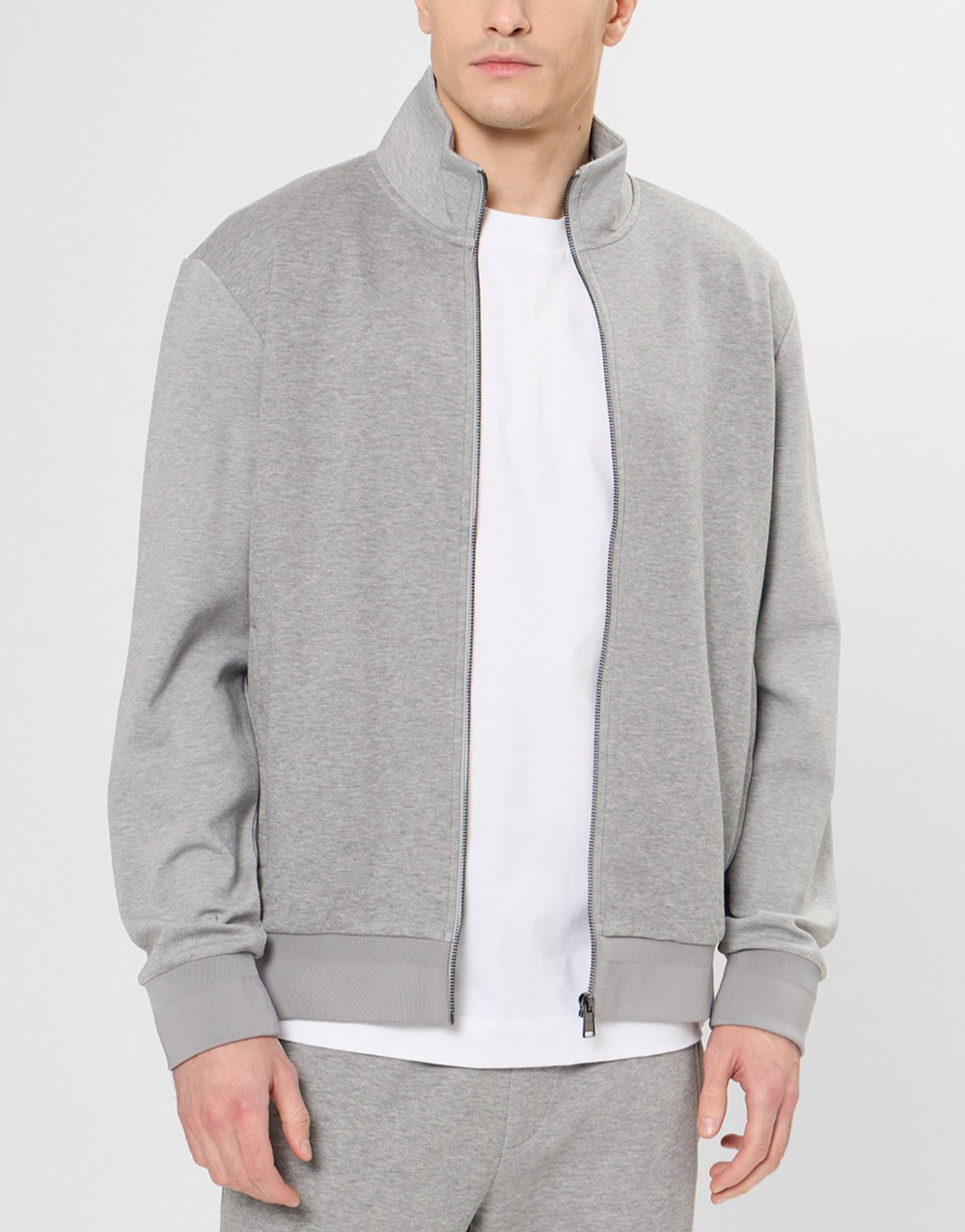 Hugo Boss Men's Grey Full Zip up cotton Y2K Sweater Jacket Size M A010367